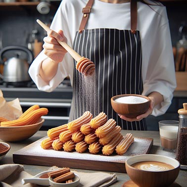 Persona haciendo churros